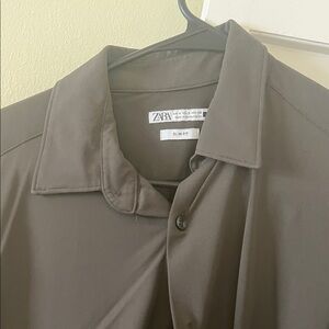 Zara Men's Lightweight Taupe Shirt Jacket